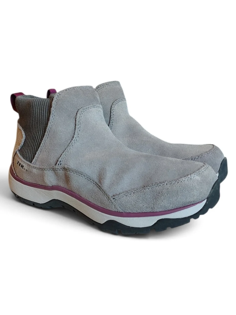 LL Bean TEK 2.5 Vertigrip Women Snow Sneaker Boots Suede Pull On Waterproof Sz 6